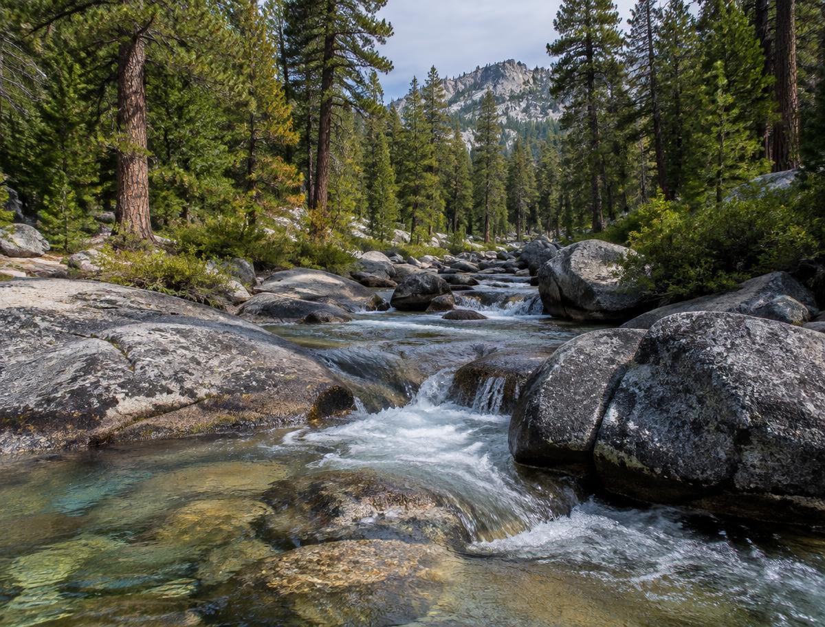 Mountain creek over granite